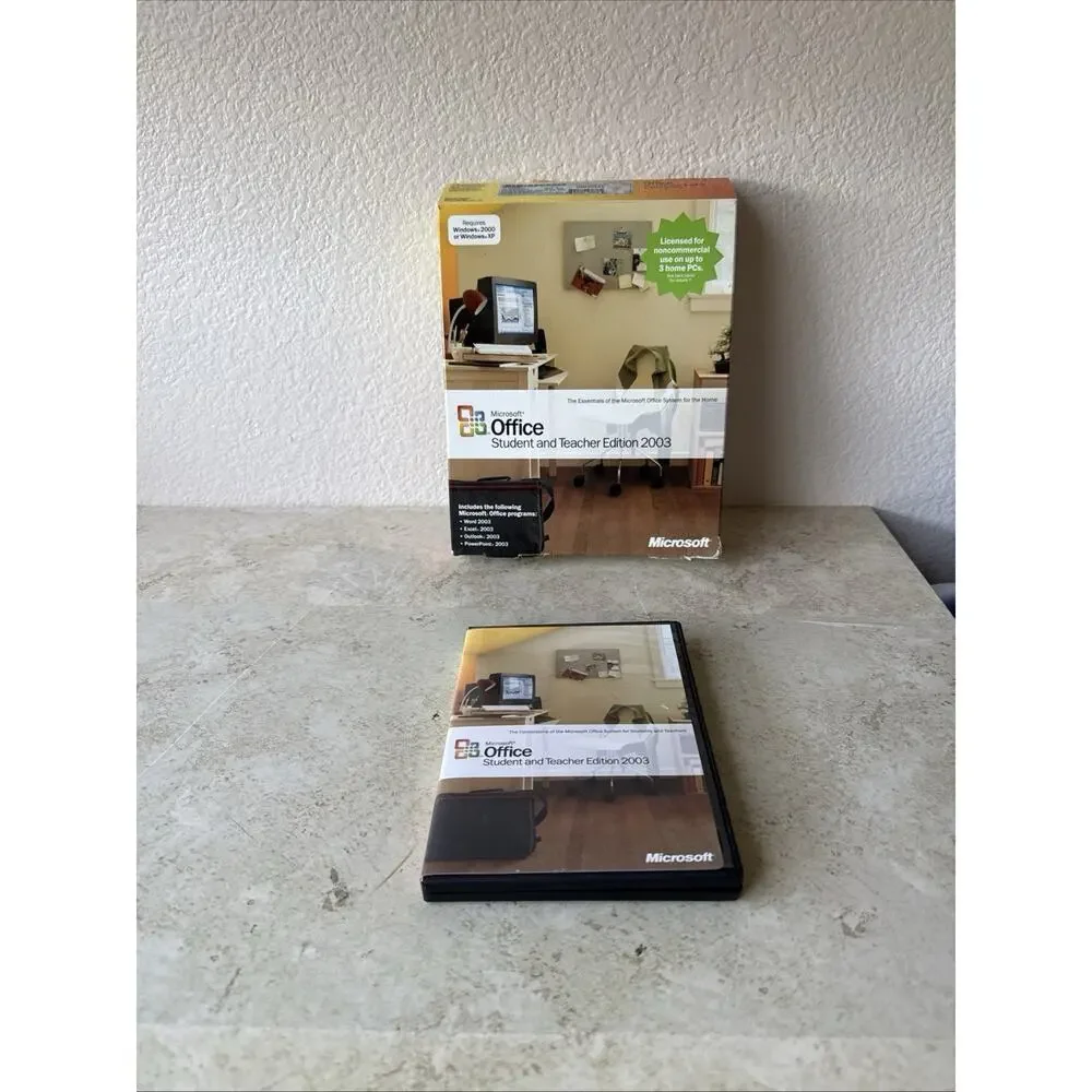 MICROSOFT OFFICE Student & Teacher Edition 2003 w/ Product Key PC MS Word Excel